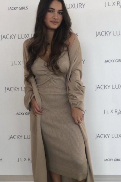 Jacky Luxury Knit Cardigan Taupe
