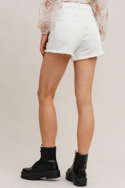 Samira Denim Shorts Off White