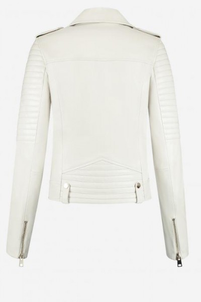 Fifth House Leren Must jacket Off White