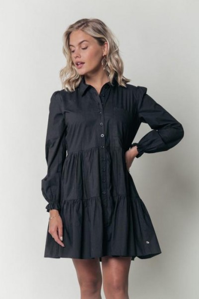 Norah Mini Shirt Dress Black