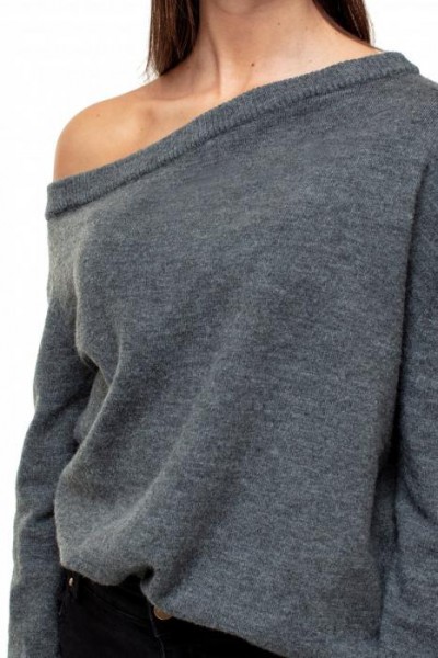 Jacky Luxury Knit Sweater Grey Melange