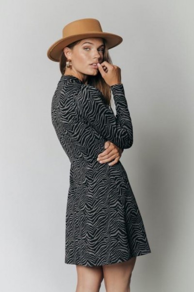 Rowan jacquard Zebra Mini Dress