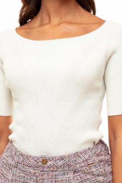 Jacky Luxury Fiona Knit Top Off White