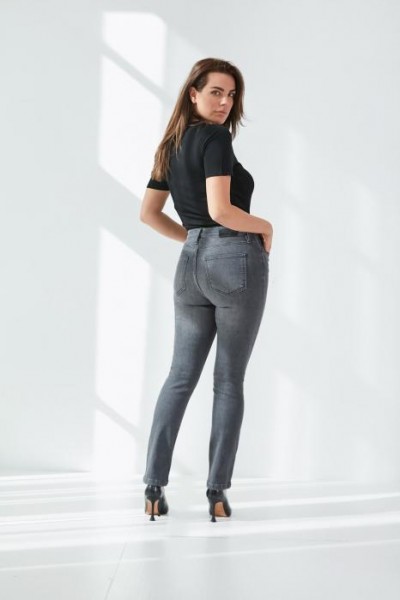 Homage Sarah Stretchy Straight jeans Grijs