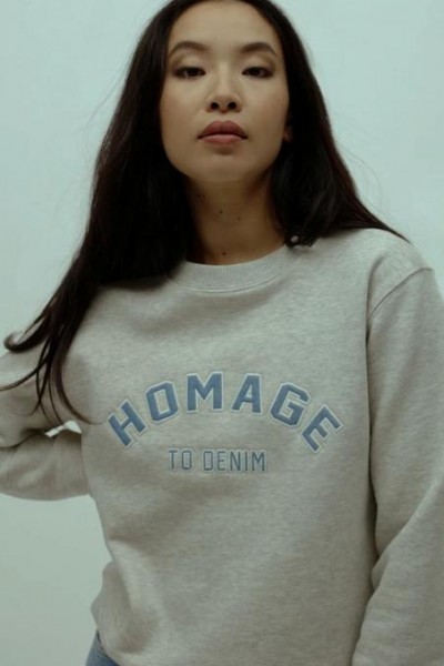 Homage Sweater Logo Ecru Denim