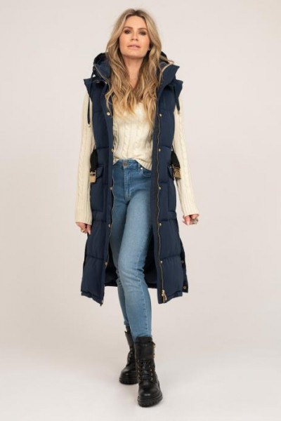 Nikkie Erda Long Puffer Navy