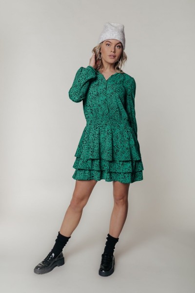 Jolly Leopard Mini Dress Green