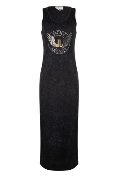jackyluxury-dress-aw-jl210521-jacky-luxury-maxi-jurk-logo-zwart