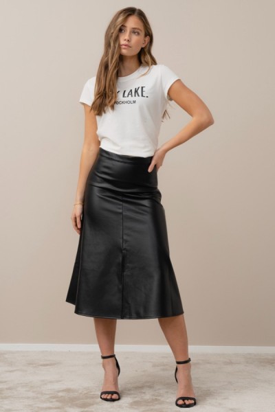Dry Lake Fico Skirt Vegan leather Black