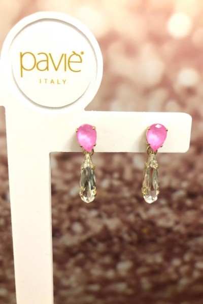Paviè Italy Earring Sisi Crystal Fluo Pink