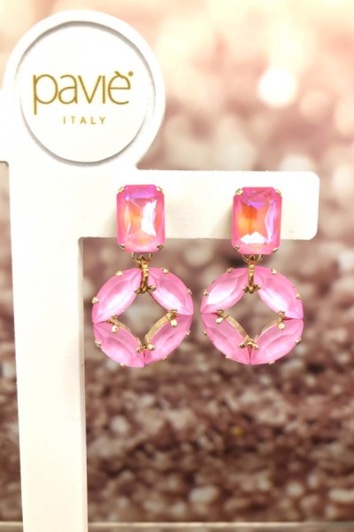 Paviè Italy Earring Sogno Fluo Pink Opal