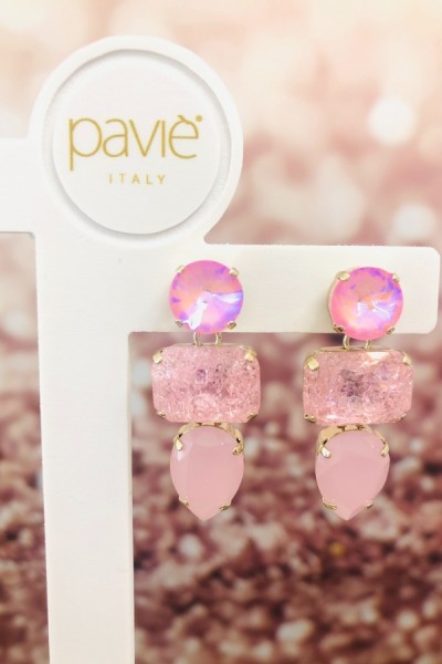 Paviè Italy Earring Lilly Fluo Pink Opal