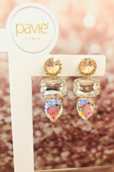 Paviè Italy Earring Lilly Crystal Boreale