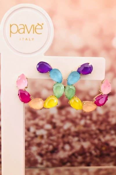 Pavie Italy earring Noche rainbow