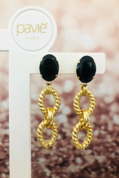 Pavie Italy Earring Chain Nero