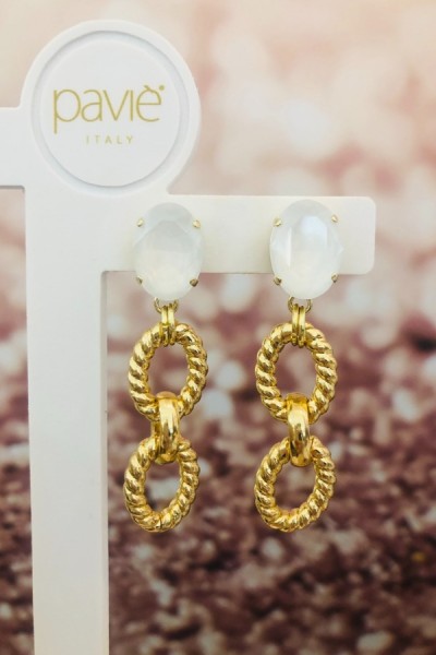 Pavie Italy Earring Chain Bianco