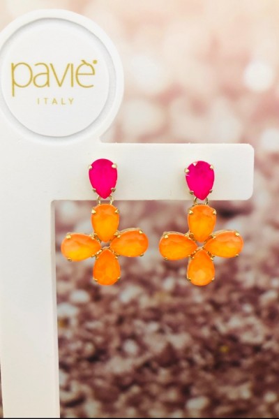 pavie-italy-earring-fluo-maria-pink-orange-pavie-italy-oorring-maria-fluo-fuchsia-oranje