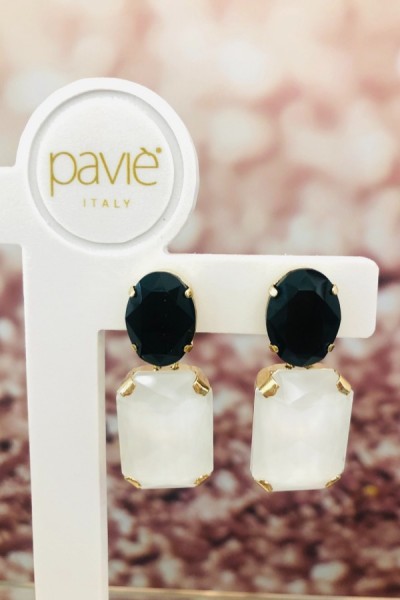 pavie-italy-earring-unico-nero-bianco-pavie-italy-oorring-unico-zwart-wit