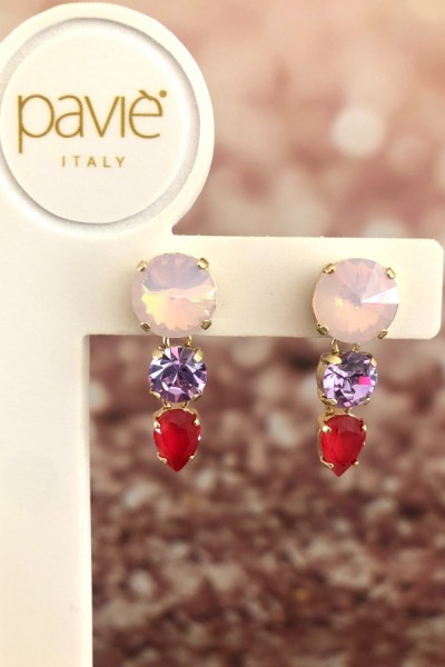 Pavie Italy Earring Martina Pink Lilac Red
