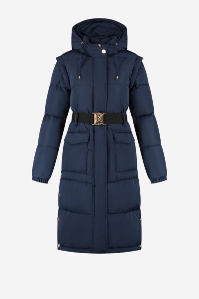 Nikkie Erda Long Puffer Jas Navy