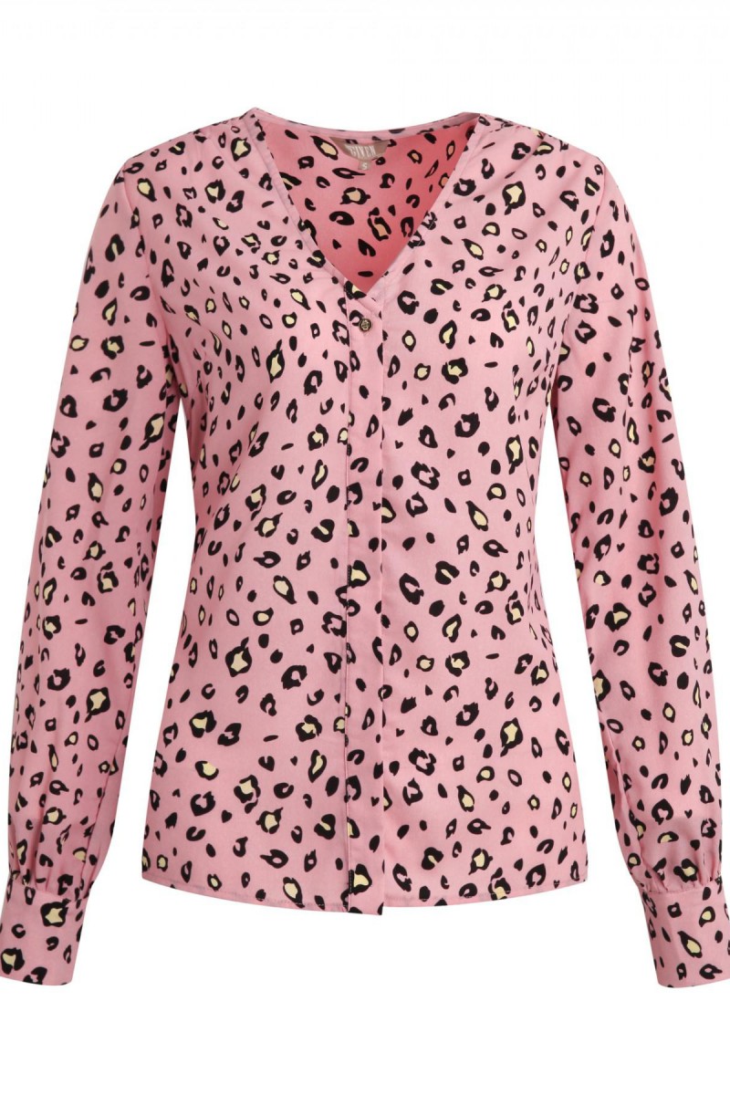 Given Blouse Desiree Leopard Rose
