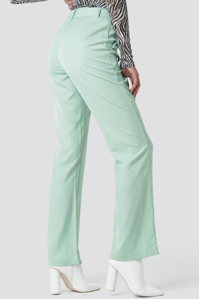 RYRJJ Womens Dress Pants Business Casual High Waisted Straight Wide Leg  Trousers Work Office Pull On Stretch Long Suit Pants Mint Green XL -  Walmart.com
