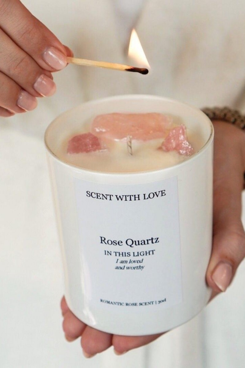 Scent With Love Geurkaars Rose Quartz Romantic Ros