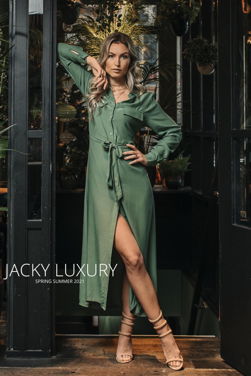 Jacky Luxury Lange Blouse Jurk Groen