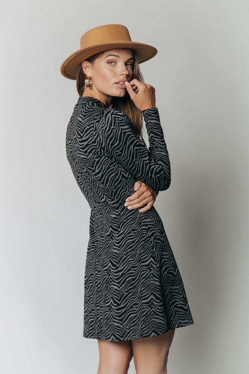 Rowan jacquard Zebra Mini Dress