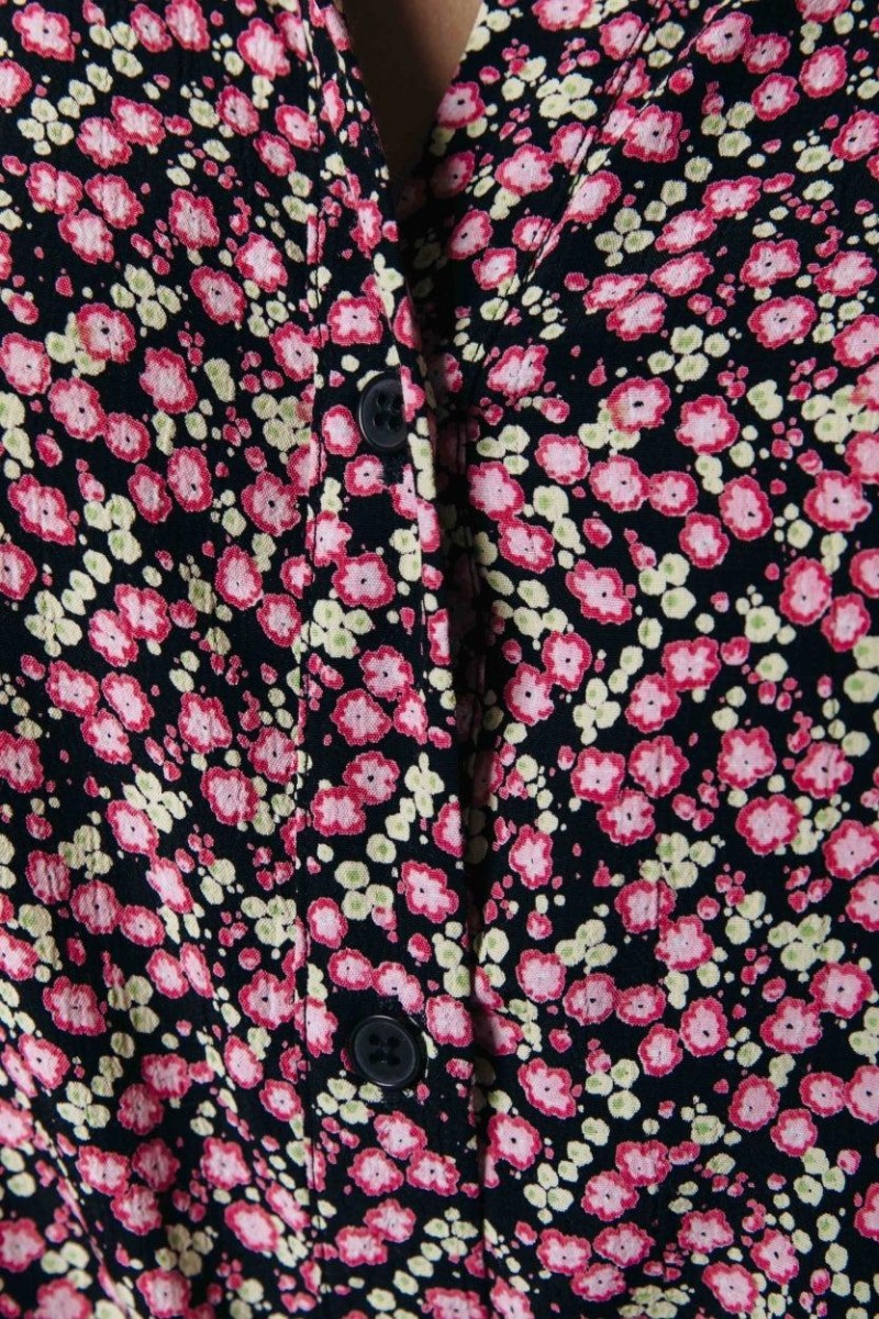 Kera Small Flower maxi Shirt Dress