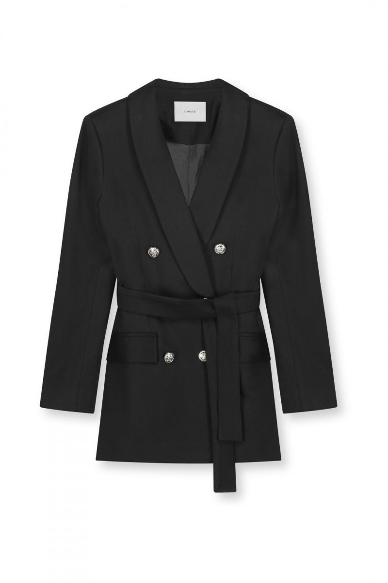 Homage Double Breasted Blazer Black