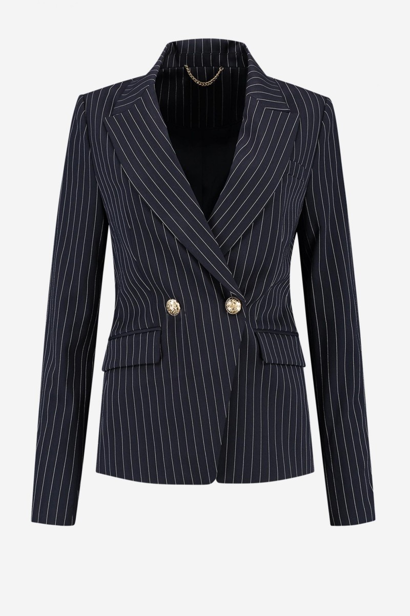 Nikkie Ellis Pinstripe Blazer Navy