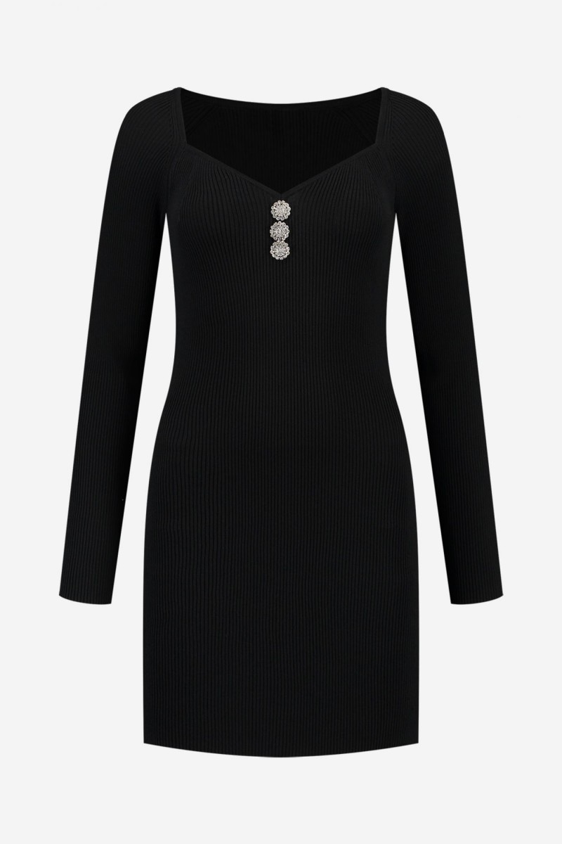 Nikkie Etna Jolie Rib Dress Black