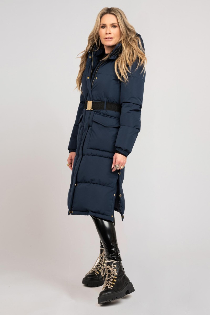 Nikkie Erda Long Puffer Navy