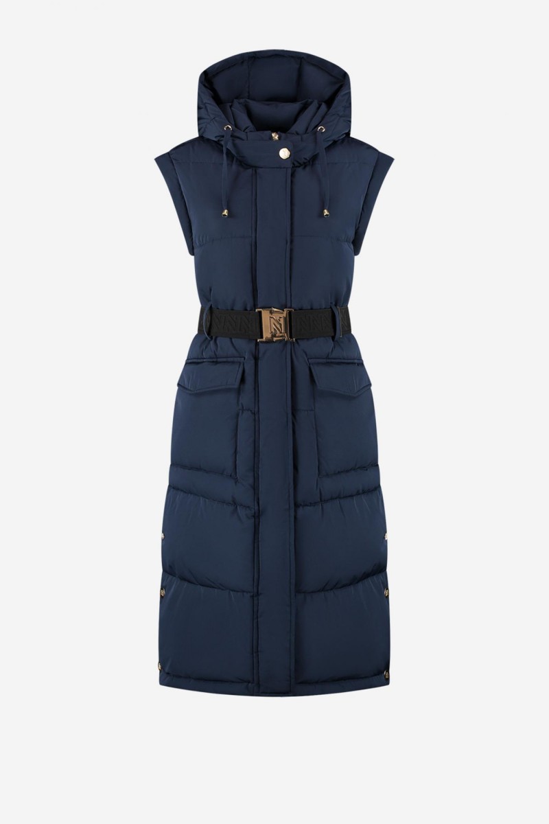 Nikkie Erda Long Puffer Jas Navy