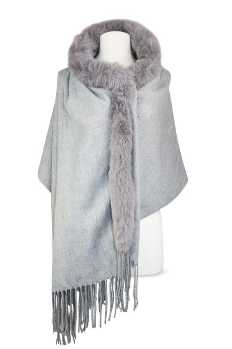Miracles Sjaal Faux Fur Gray