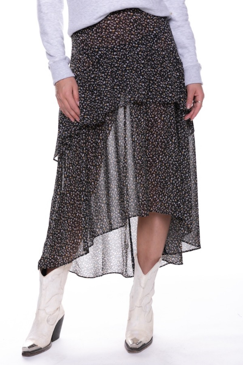 Buy Hibluco Women's High Waist Asymmetrical Boho Midi Casual Floral Skirt  Yellow at Amazon.in