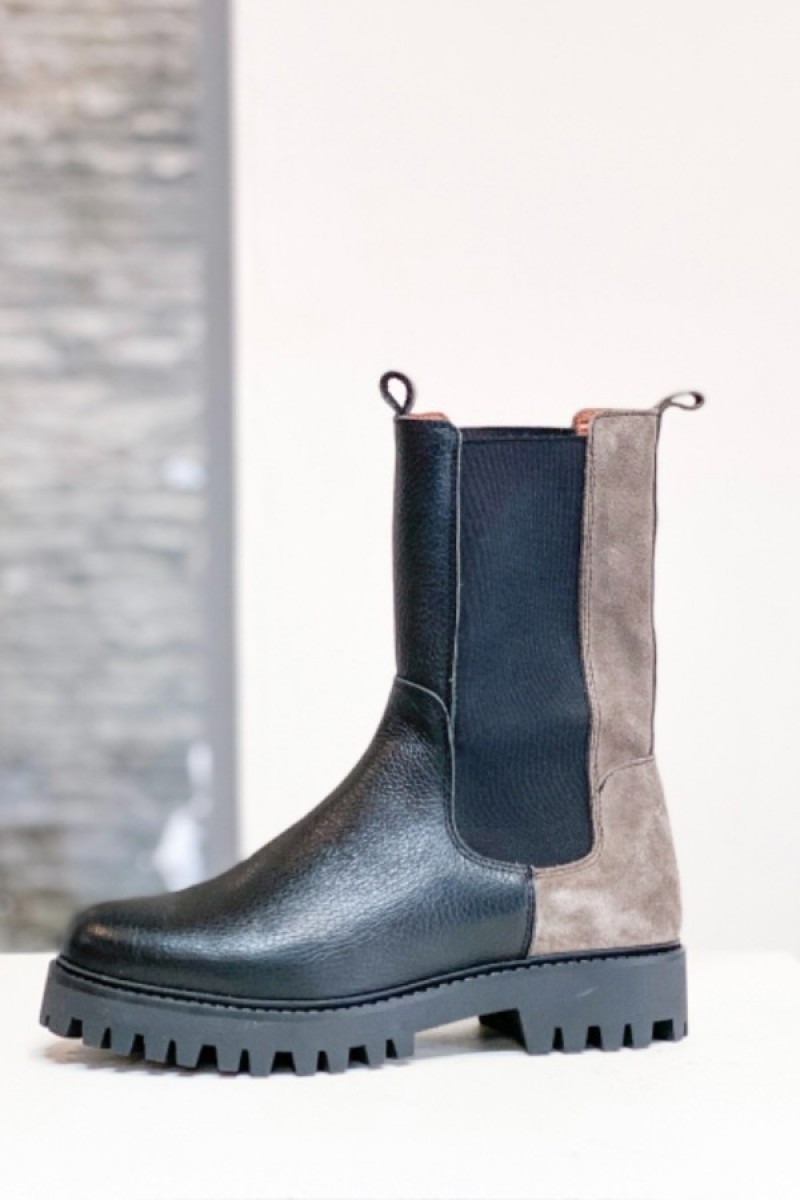 DWRS Bochum Boots Leather Suede Black Elefante