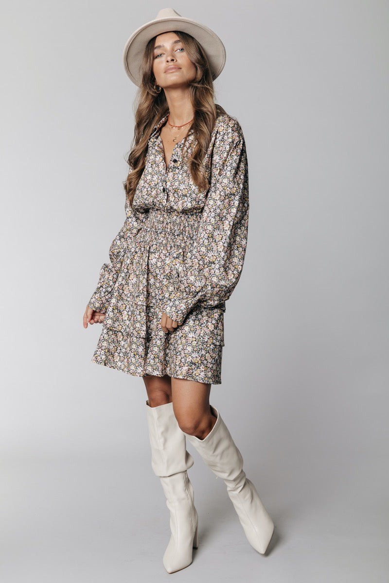 Sacha floral Mini hemd jurk