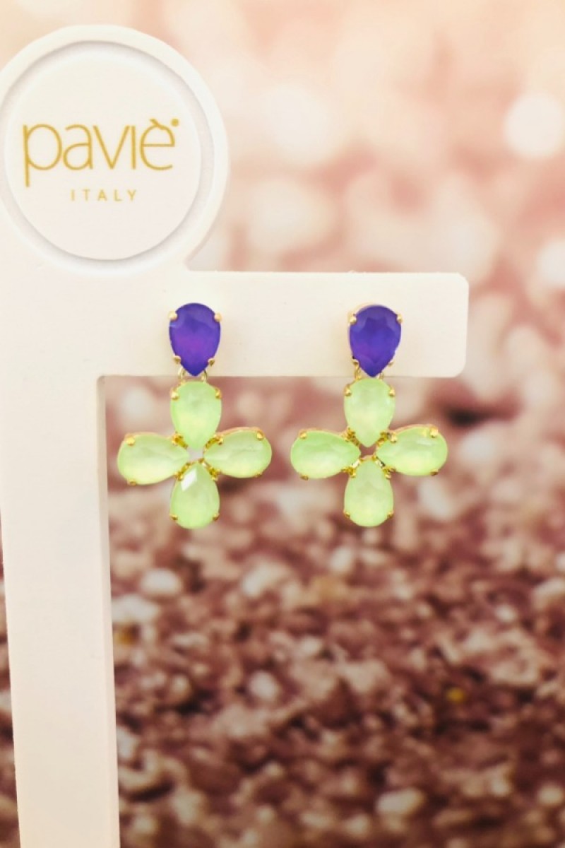 Pavie Italy Earring Maria Fluo Lilac Mint
