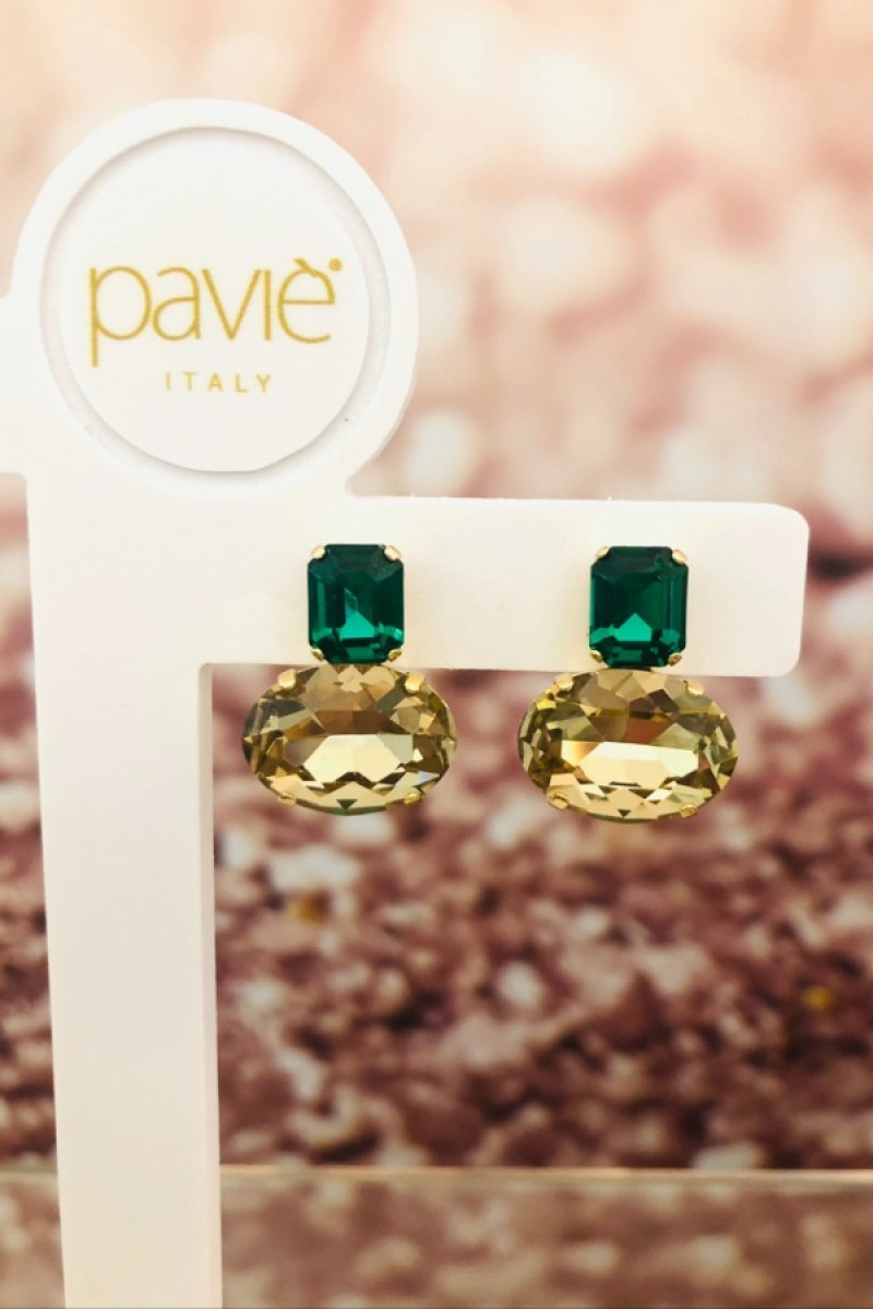 PPaviè Italy Earring Carino Verde Oro