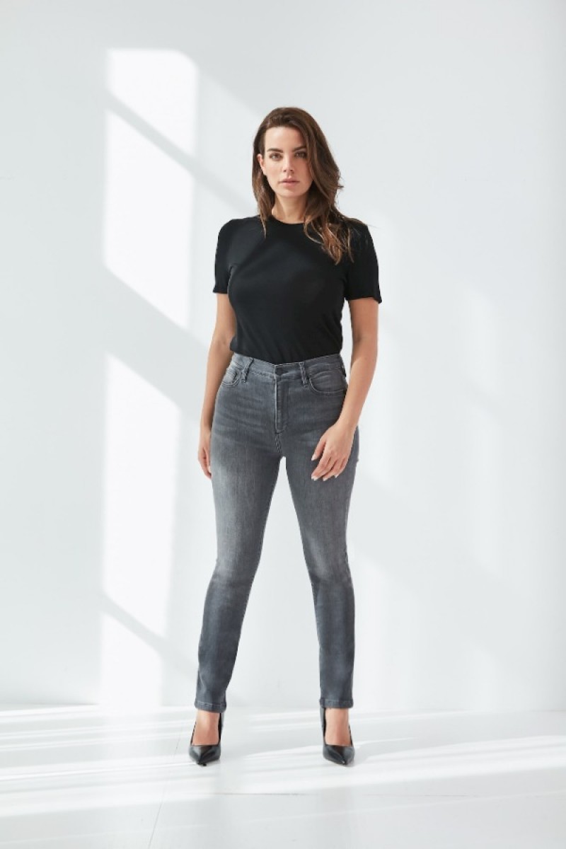Homage Sarah Stretchy Straight jeans Grijs
