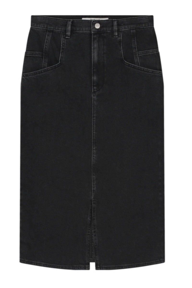 Homage Denim Midi Skirt Black