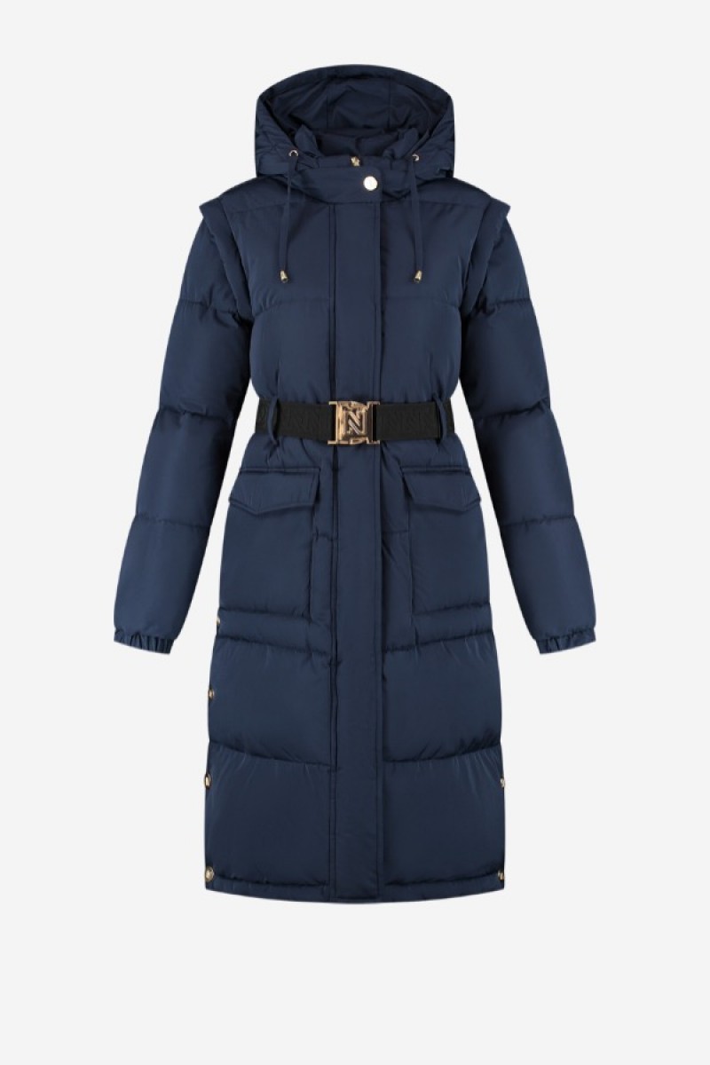 Nikkie Erda Long Puffer Jas Navy